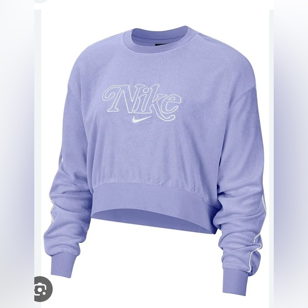 Nike Womens Nike Light Thistle Retro Femme Terry Cropped‎ Sweatshirt